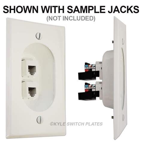 dual gang data metal box plate|recessed keystone data outlet plates.